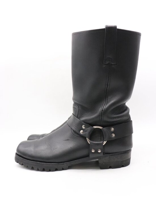 Frye Harness Square Toe Men\'s Size 12 M Black Leather Boots Motorcycle Shoes USA main image 5